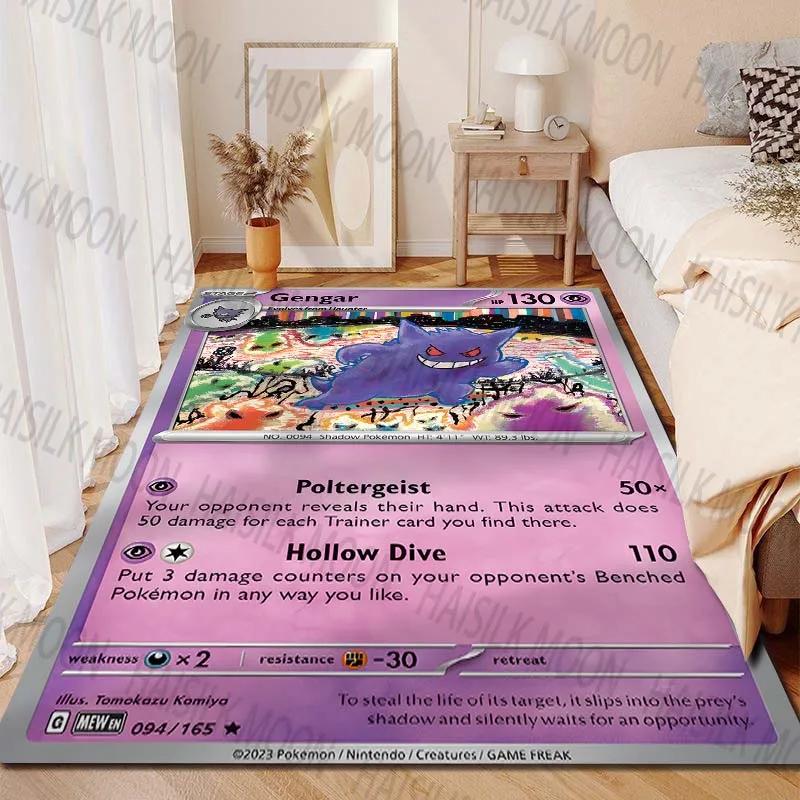 Gengar Pokémon Cards Printing Carpet for Living Room Bedroom Kid's Room Home Decor Area Rug Sofa Cloakroom Play Mat Potdemiel