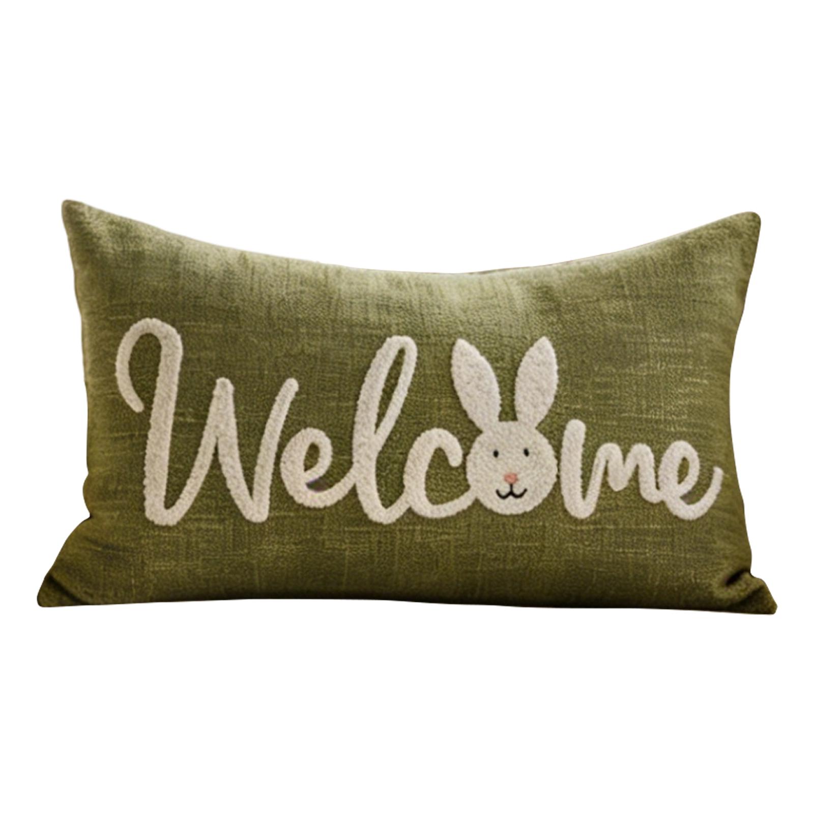 Easter Bunny 3d Embroidered Pillowcase For Living Room And Bedroom, Removable And Washable Pillowcase