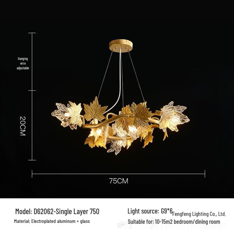 Modern Minimalist Maple Leaf Chandelier: Creative Luxury Lighting for Living Room, Restaurant, and Bedroom