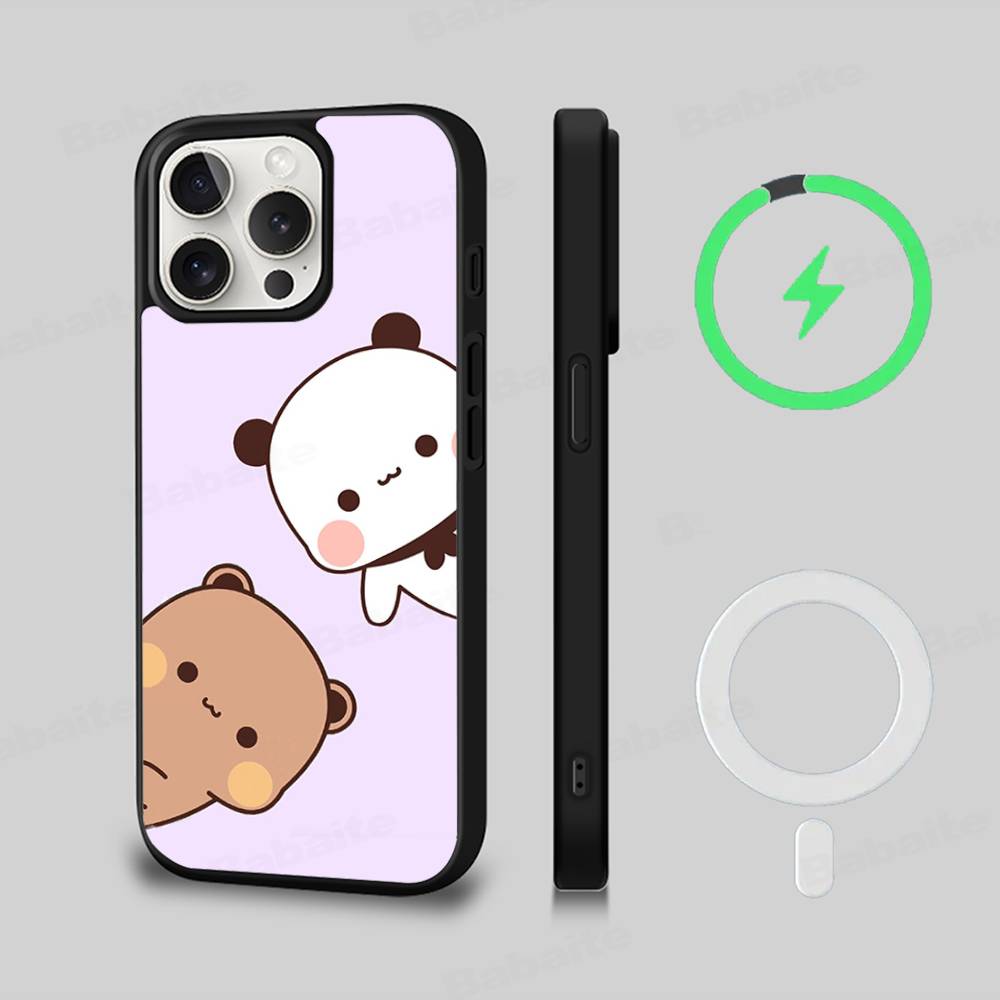 

Cute Bubu Dudu Cartoon Black For Magsafe Magnetic Phone Case For IPhone 16 15 17 Pro Max 11 12 13 14 Plus Cover iPhone 16 plus