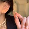 Flash diamond water drop pearl stud earrings women's small temperament Internet celebrity earrings New earrings