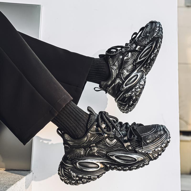 Men's Trend Clunky Sneaker Outdoor Non Slip Breathable Casual Running Sport Shoes Comfortable Work Shoes