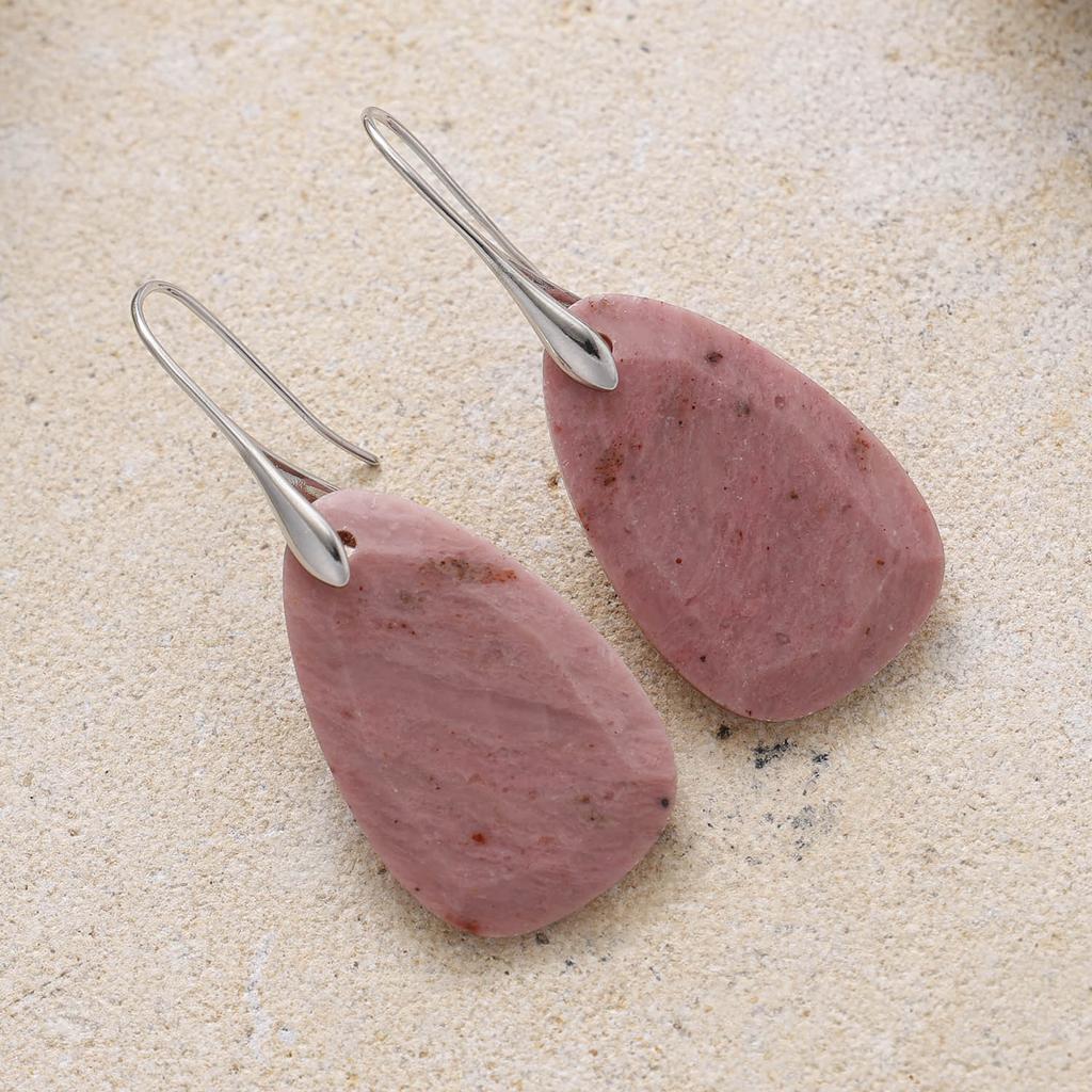 High End Tianhe Stone Pendant Earrings with Elegant Geometric Shapes, Popular European and American Jewelry Accessories