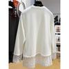 Lace Patchwork Fleece Sweatshirt Casual Loose Long Sleeve Top