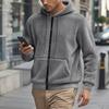 Men Casual Warm Fleece Hooded Zipper Cardigan Sweater Outerwear