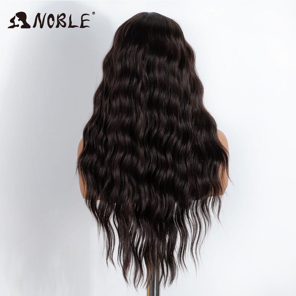 Noble Synthetic Lace Front Wig 26 Inch Brown Wavy Lace Part Body Wavy Lace Wig For Women Lace Front Wig Ombre Blonde Cosplay Wig