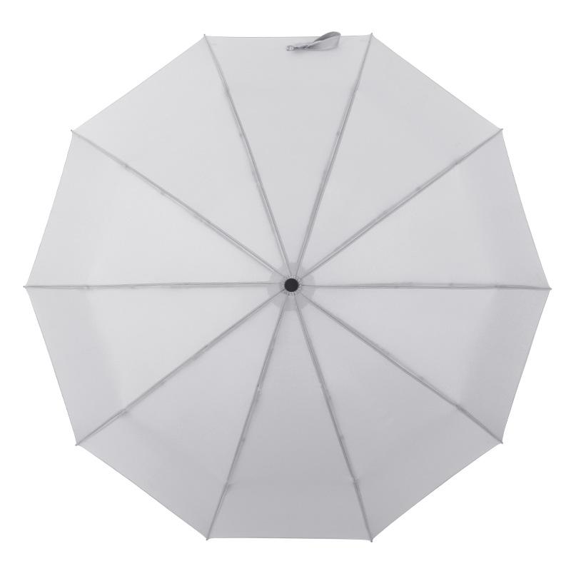 Three-fold folding automatic double umbrella, sturdy and wind-resistant