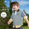 ASK JUNIOR Boys' Striped Color Block Short Sleeve Polo T-Shirt