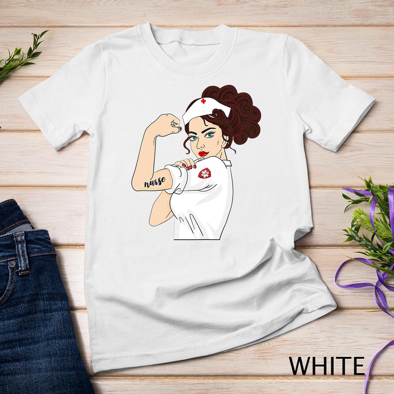 Womens Nurse Strong Woman Warrior Love Nursing T-Shirt Mens Womens Tees Top Unisex T-Shirt Mens Womens Tees Top XL