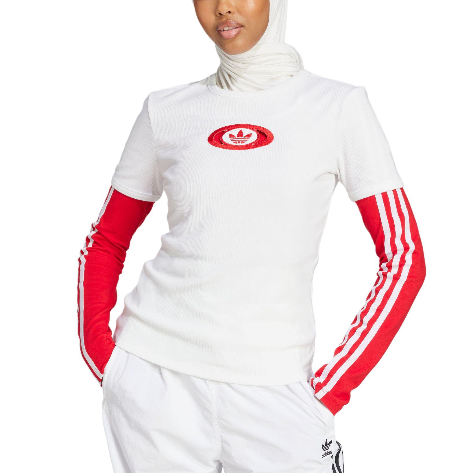 

Adidas Originals Fashion Simple Round Neck Slim Fit Short Sleeve T-Shirt Women Tops White KA2687 M