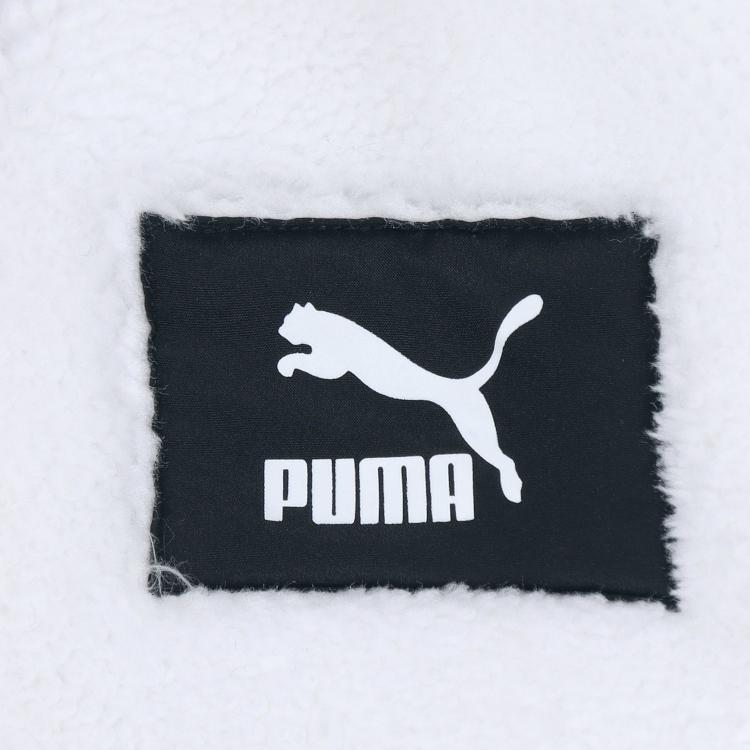 Puma Sherpa Kontrast Stor Logo Fleece Varm Jakke Menn Yttertøy Hvit 848418-02