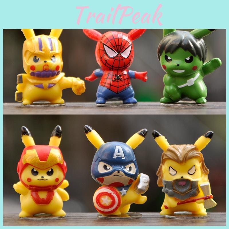 Avengers Anime Cartoon Pikachu Mini Doll Desktop Micro Landscape Decoration