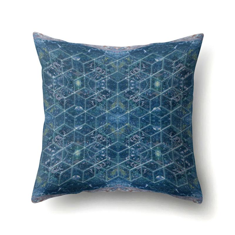 Nordic Style Ins Marble Polyester Pillowcase Car Decoration Home Printed Waist Cushion Pillowcase