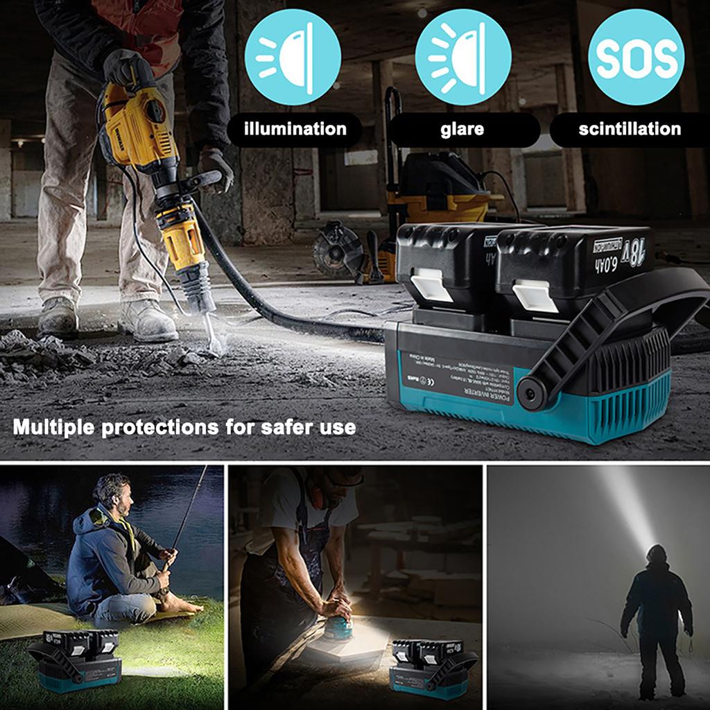 Batterie-Wechselrichter Outdoor Tragbare Elektrowerkzeuge Wiederaufladen und Wechselrichter in einer Maschine 18VCelsius21V auf 110V Wechselrichter Modifiziert Wechselrichter