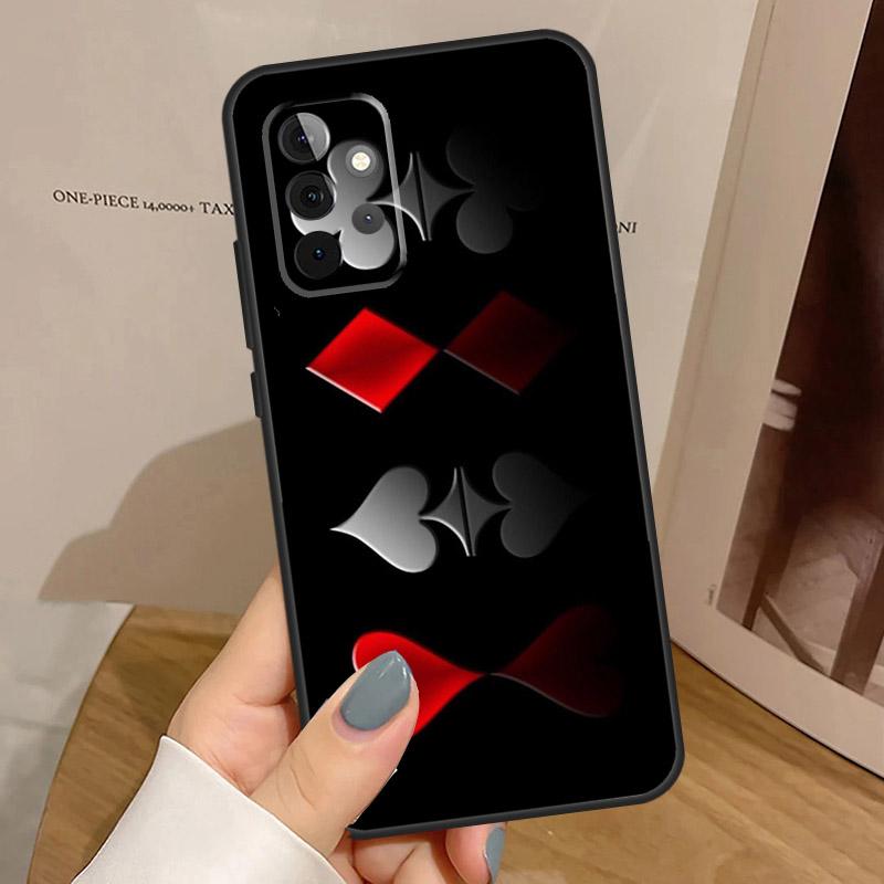 Spades Poker Play Cards Ace Art Case For Samsung Galaxy A33 A53 A13 A54 A34 A14 A56 A36 A16 A06 A12 A32 A52 A35 A17 A15 A55