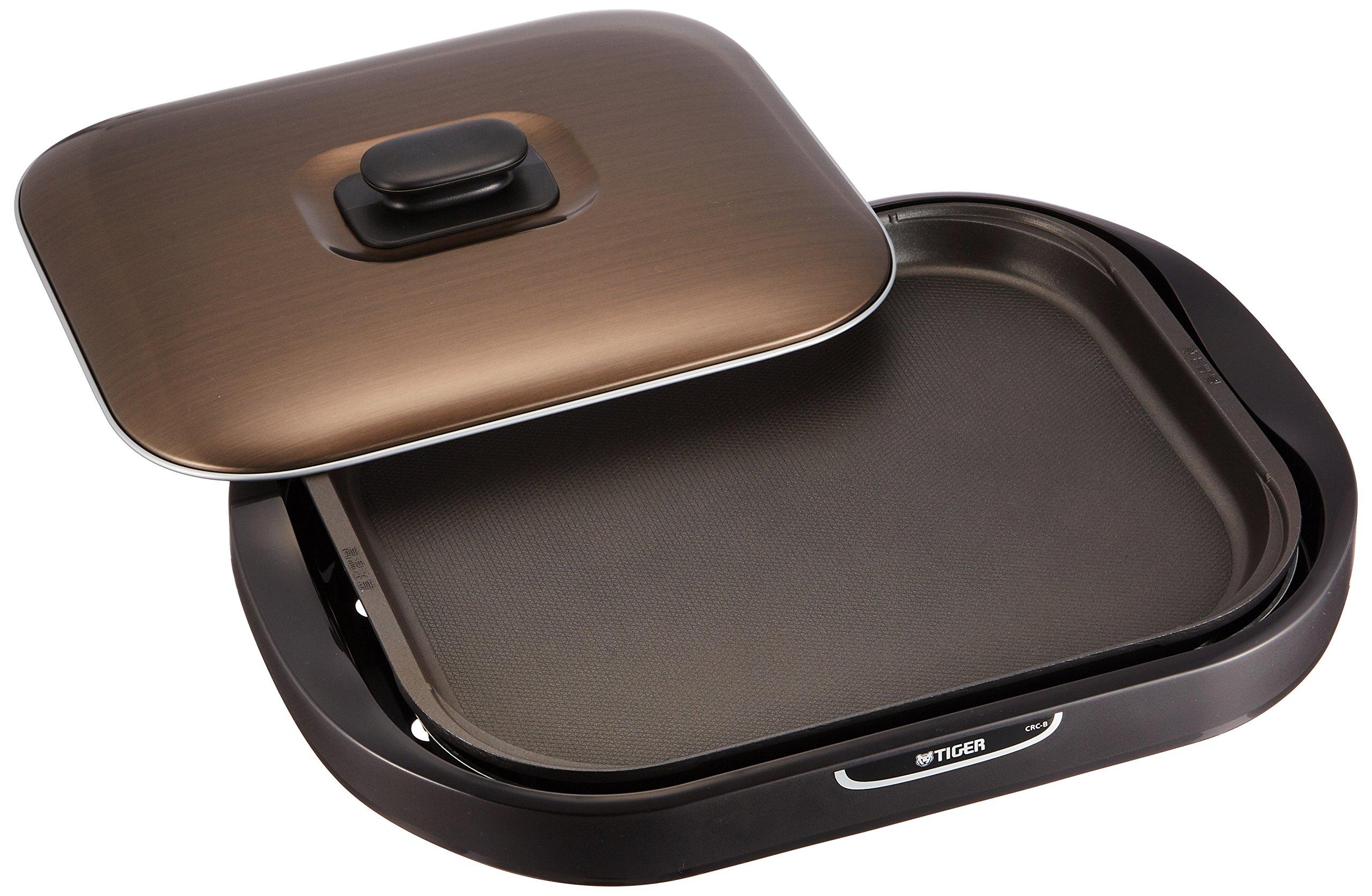

Tiger Hot Plate Flat Yakiniku Plate 2 Pieces Type Brown with Lid Mouichimai Tiger CRC-B200-T
