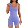 European and American Women’s Ribbed Square Neck Slimming Jumpsuit – New Autumn/Winter Collection