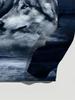 Men's Fashion Hooded Sweatshirt with Siberian Gray Wolf Print, Pullover Hoodie for Spring, Autumn, and Winter, Casual Outdoor Sportswear Top,
