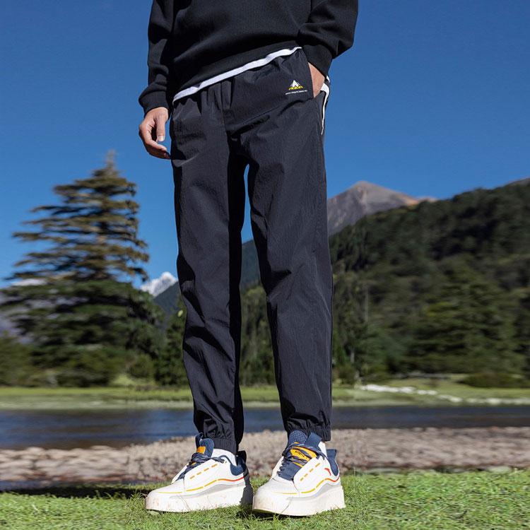 Anta Woven Loose Cuff Sports Pants Men Bottoms Black 952218515-3