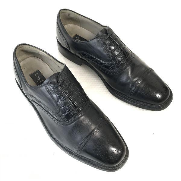 Guy laroche/Goodyear Welt Leather Straight Tip Shoes/26.0E/Black/BLACK/Closed Lacing All-Leather Dress Shoes(USED)