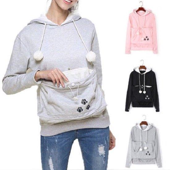Buy Unisex Cute Hoodies Pouch Pet Dog Cat Hooded With Ears Pullover ...
