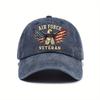 Washed Soft Top Baseball Cap Women's AIR FORCE VETERAN Printed Curved Edge Outdoor Sun Hat Men's