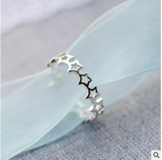 925 Sterling Silver Plated Lotus Open Ring: Handmade, Simple Floral Design for Women