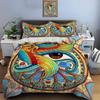 Colorful phoenix and eye design Bedding Set for Kids Luxury Gift 3pcs Digital Print Comforter Set Soft Comfortable Breathable