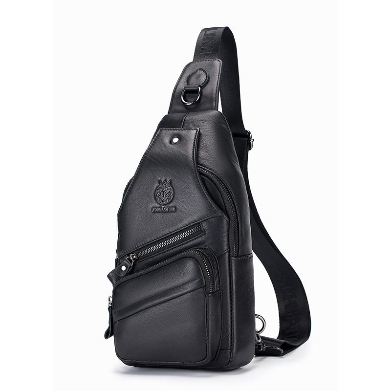 Genuine Leather Crossbody Bag for Men, Retro and High-end Style Men's Front Crossbody Bag