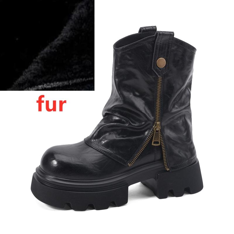 Fashion 2025 Women's Trouser Boots Thick-soled Square-toe Women Ankle Boots and Short Boots Large-size Fashion Motorcycle Boots female