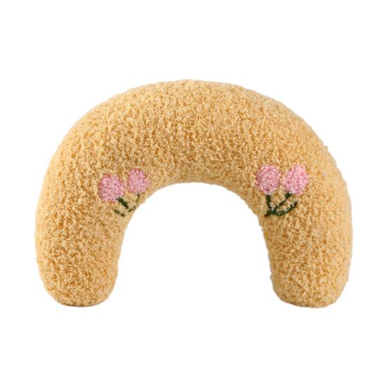 U-Shaped Pet Pillow Cat Neck Support Pillow Soft Fluffy Cat Calming Pillow with Cute Patterns Half Donut Cuddle Pillow for Cats And Small Dogs