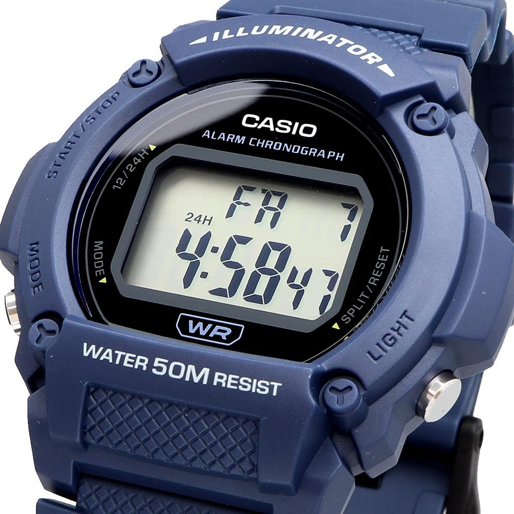 Casio Standard Digital Wristwatch W-219H-2A2V / -219H-2AV Men's Aqua Blue / Navy Blue Overseas Model [Parallel Import]