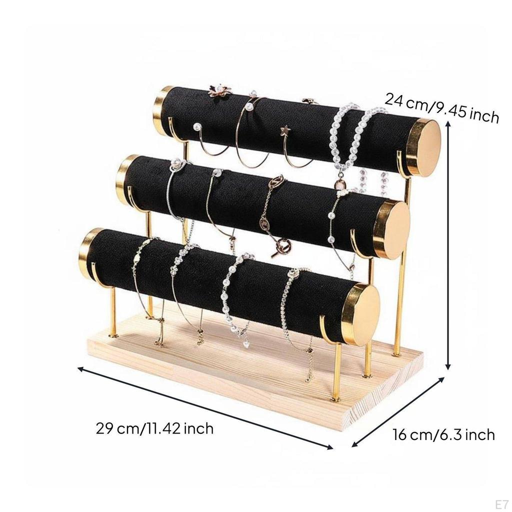 3 Tier Bracelet Holder Minimalist Design Bar Organizer Detachable Rods Bangle Watch