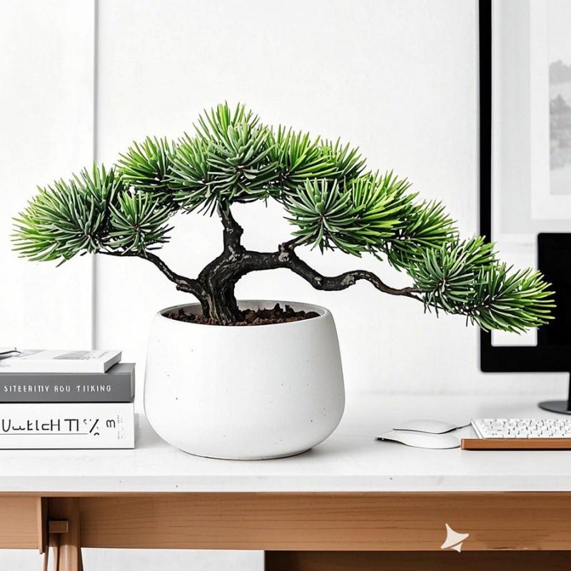 Artificial Pine Plant Bonsai Decor Indoor Desk Home Office Tabletop Decoration Plastic Miniature Greenery