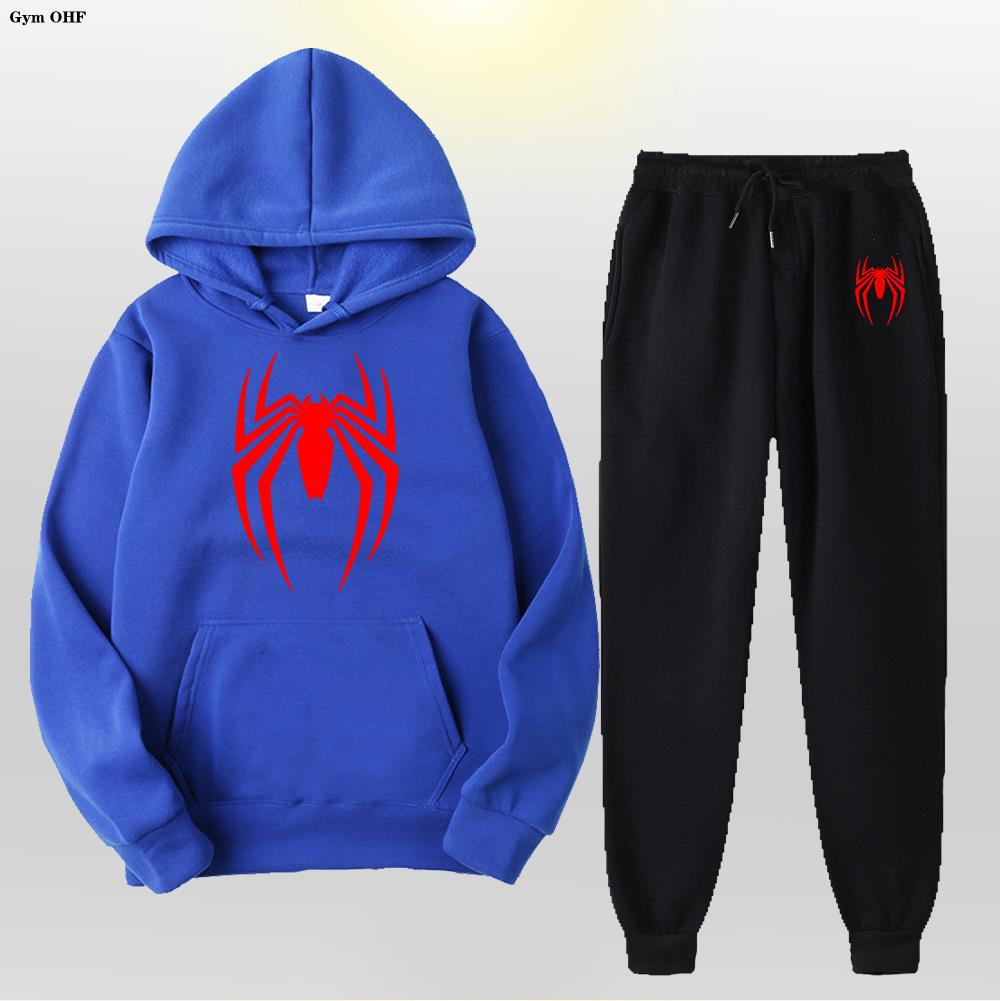Women Men's Tracksuit Spider 2 Pieces Set Sweatshirt + Sweatpants Sportswear Hoody Casual Streetwear Men Clothing Hoodies Suit
