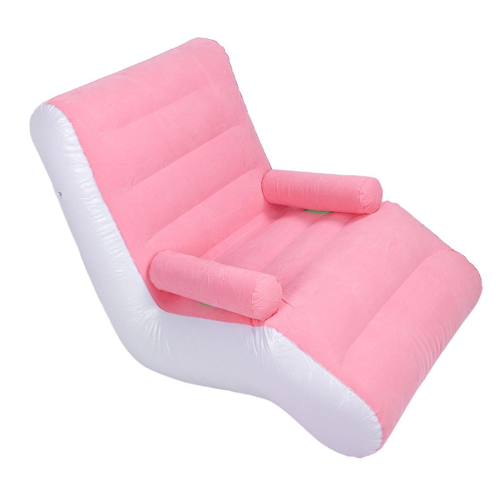 Inflatable Sofa Ergonomic S Shaped Portable Soft Flocking   Blow Up Couch for Home Travel  