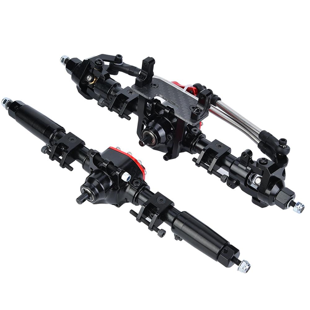 

1 10 RC Вісь передня та задня з алюмінієвого сплаву для краулера Axial SCX10 II 90046 90047Чорна та червона