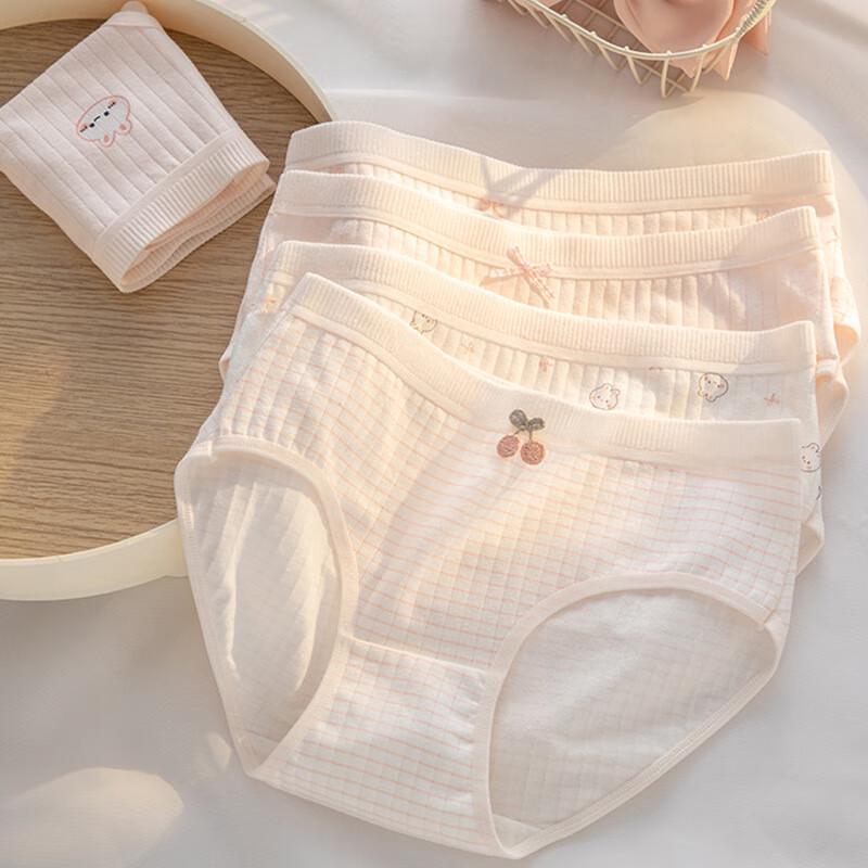 FitonTon Women's 7A Antibacterial Cotton Briefs 5-Pack