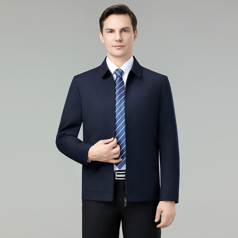 2026 Men's Wool Jacket: Spring/Autumn Casual Business Wear for Middle-aged Dads