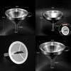Stainless Steel Oil Funnel With Fine Filter For Kitchen And Home Use