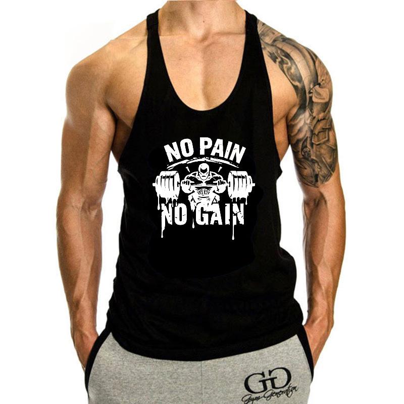 Men's Summer Y-Back Tank Top: Sporty, Thin Strap, Sleeveless Bodybuilding Shirt with Custom Logo, Loose Fit
