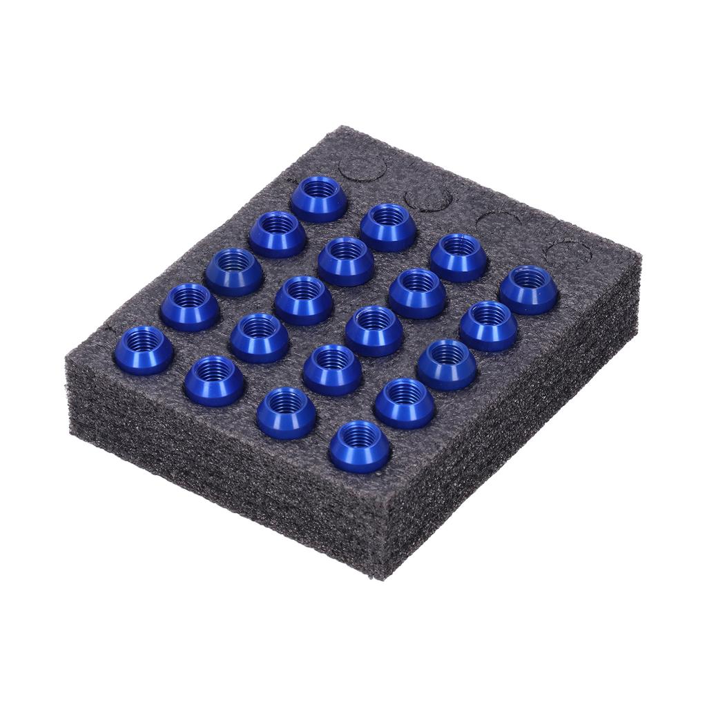 20 szt. Nakrętki do kół M12x1.5 Gwint 1.3in Wysokość 7075 T6 Aluminium Blokujące Nakrętki Niebieskie