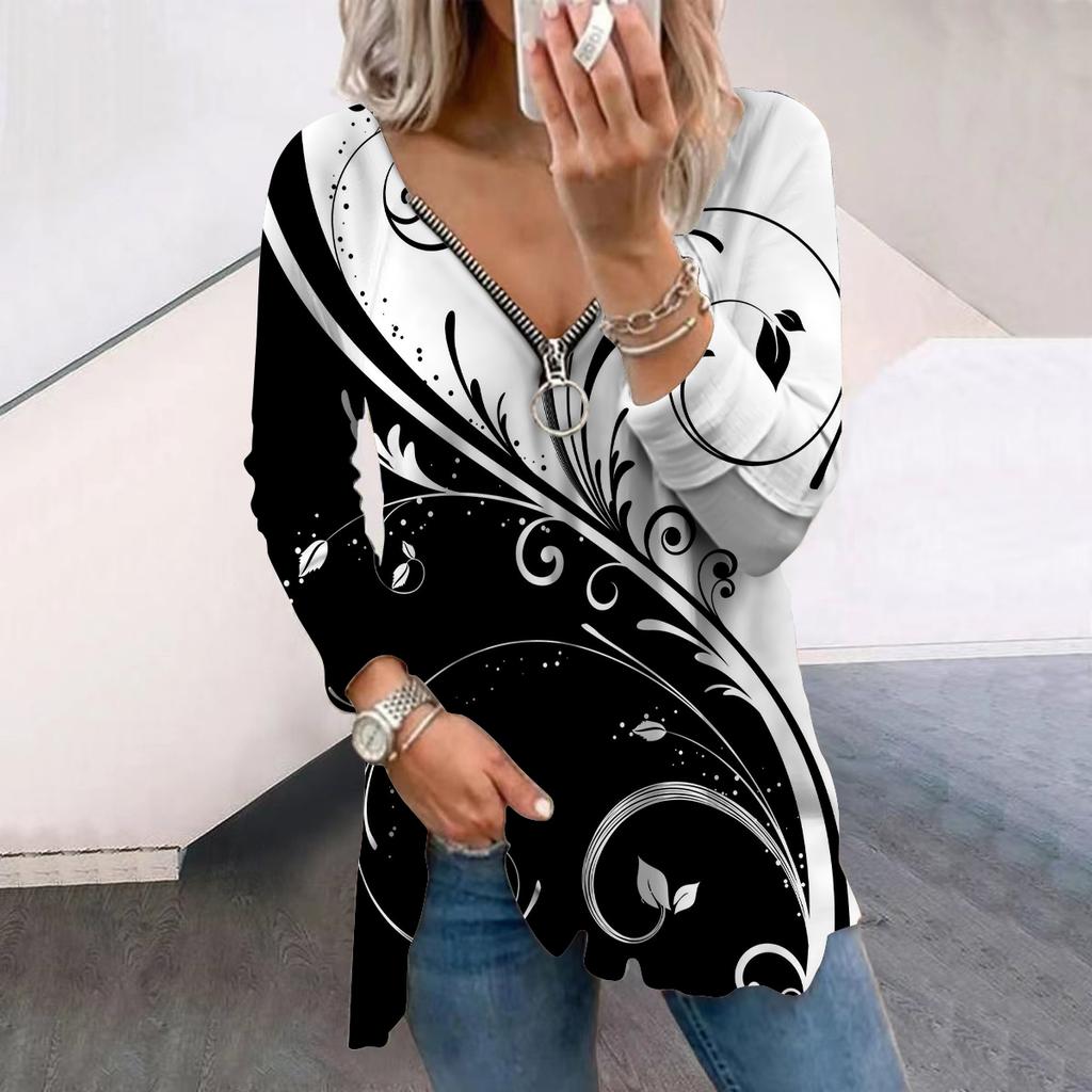 Женские осенние креативные дизайнерские футболки с длинным рукавом с ...