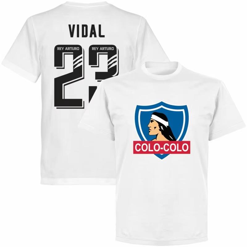 Colo Colo Crest Vidal 23 Tshirt 2026 Summer New Men Football Parent Child Series Suitable For Boys Girls Cotton Tshirt