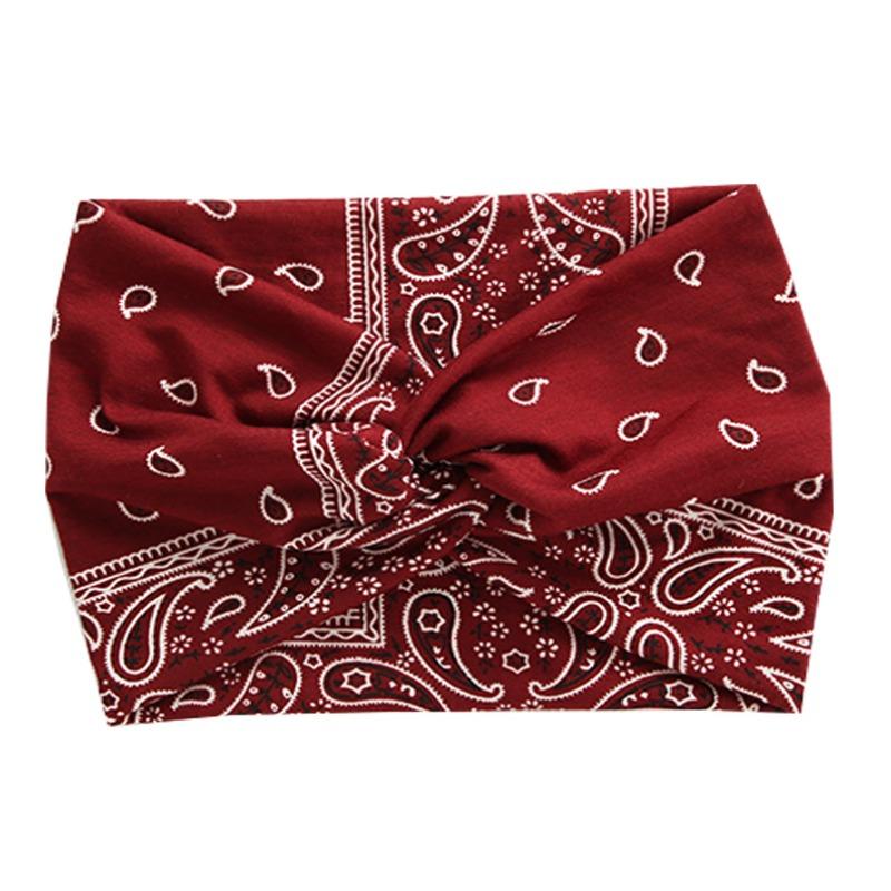 Flower Type European and American Wide Edge Cross Headband Women's Running Yoga Bag Hair Headscarf Outdoor Sports Super Wide Headband