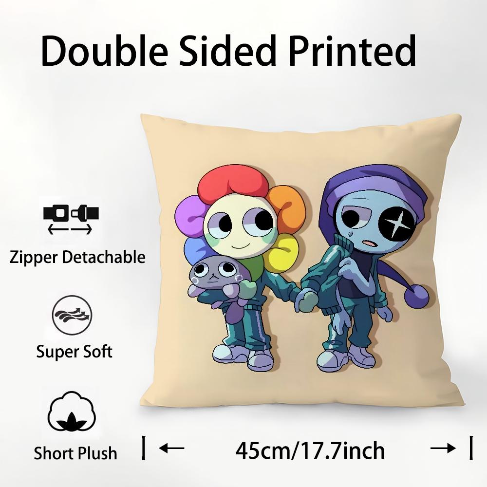 Game D-Dandys World Pillow Case Plush Fabric Soft Double Sided Print Sofa Cushion Cover Throw Pillow Covers