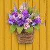 Elegant Basket with Beautiful Blooms Artificial Flowers Wreath Handmade Artfully Floral for Home and Office Enhancement
