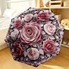 Blue Rose Mandala Umbrella 8-Frame for Travel, camping, Casual Lightweight Portable Umbrella, Essential for every family Holidays Gift