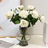 Rosa Artificiale con Foglie Verdi Fiore Finto Realistico Gambo Fiore Finto Casa Ufficio Matrimonio Festa Interno Esterno Fioritura Finta Centrotavola