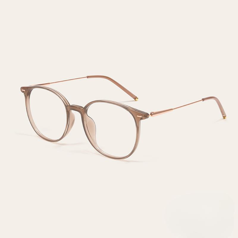 Ultralett liten rød bok Samme stil retro litterær anti-blå lys kald brun rund innfatning Myopia Brilleinnfatning for menn og kvinner i stil